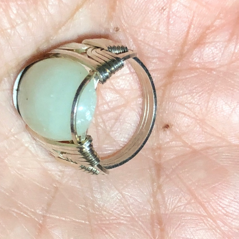 Wire Wrap Jade Ring - image 2